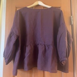 notPERFECTLINEN Ochre Linen Top